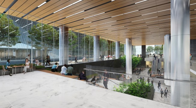 Designed by Gensler and recently completed in Houston, the LEED Platinum-certified Bank of America Tower features a 40-foot-tall lobby atrium that brings daylight into the Understory food hall.