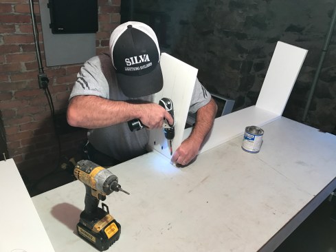 To assemble the frame, I drilled pocket holes along the bottom edges and secured them to the sills with weather-resistant pocket screws and PVC glue.