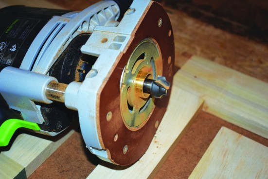 The router was fitted with a guide bushing.