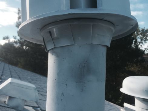 Snipping the flange around a cap whose diameter is too large makes it impossible to clamp or secure the cap to the vent.