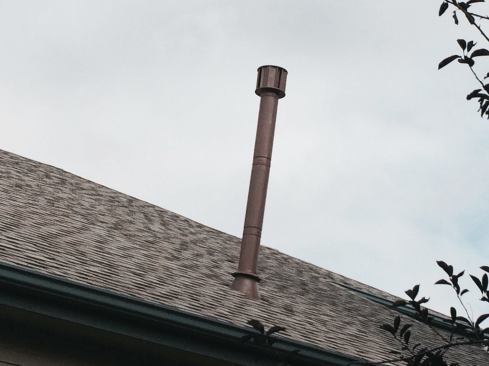A vent pipe that extends high above the roof surface should be braced to prevent movement.