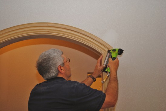 The side jambs are then glued and pinned to the other side of the gusset.