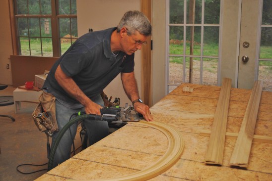 Another great way to join arched trim to the jamb legs is with domino tenons. The stock must be thick enough to accommodate the fasteners.