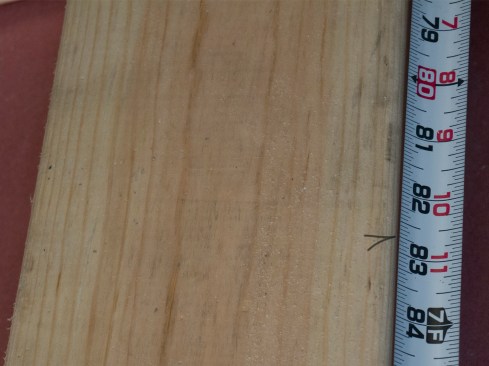 Based on the calculation we made earlier for the shed roof example, the rafter length is 82 3/4 inches.