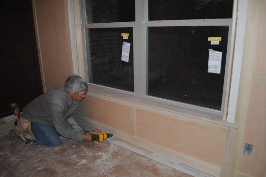  With the window panel nailed in place, the step-out detail adds a decorative accent when trimmed out with baseboard. 