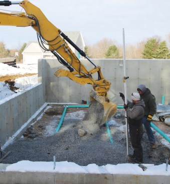 The under-slab drainage  is connected to the perimeter drains ...