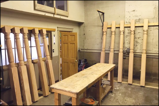 The project’s 10 custom 6x6 Douglas fir posts were turned by a local craftsman.