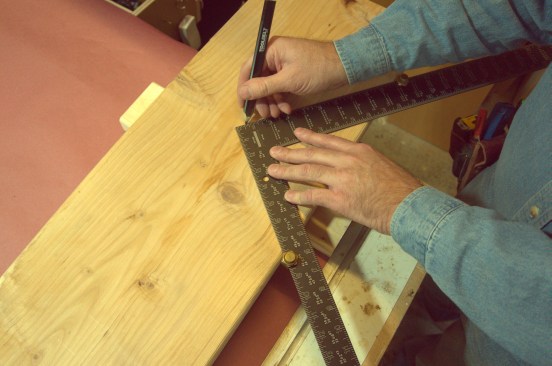 Run a pencil along the outside of the square to trace the first step.