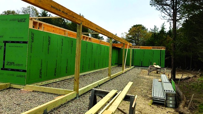 The high degree of accuracy meant that the  treated beams supporting the porch  were installed without a hitch.