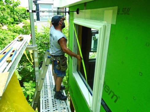 Diagonal measurements ensure that the frame is square.