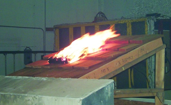 The first two parts of the ASTM test of roofing evaluate flame spread ...