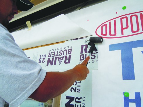 Rolling SAF is a must. To ensure proper adhesion and to eliminate wrinkles, use a J-roller to apply adequate pressure to the SAF.