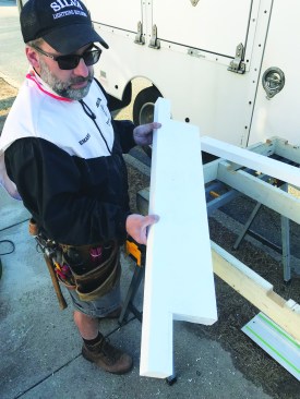 After the horns are trimmed to length, the sill is ready to be installed on the window.