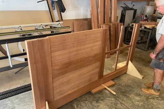 The muntin “cross” and second door panel installed.