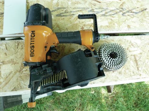 A coil siding nailer is a must for fastening denser siding or trim products. Most shoot nails in lengths from 1 1/4 inches to 2 1/2 inches (5d to 8d), and a few can fire 3-inch (10d) nails.