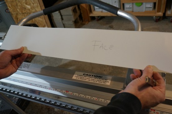 To avoid confusion, clearly mark the finished face on the material to be bent.