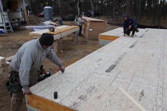 Snap lines for the other parallel walls before laying out and snapping the smaller square walls. Check for square by doing diagonal measurements on the smaller rectangles.