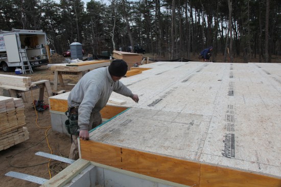 Once the corners are confirmed and the square walls are snapped, re-snap the parallel wall in permanent black chalk.