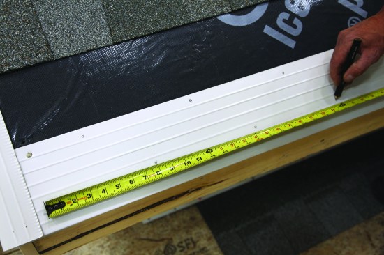 For regions prone to high winds, the Fortified Home program recommends that the nails for the eaves drip edge be no more than 4 inches apart, instead of the code-required 12-inch spacing for drip-edge nails.