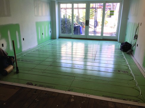 The author installed WarmBoard-S on two different, back-to-back addition projects: first, over concrete ...