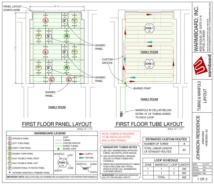 As part of its service, WarmBoard provides panel and tubing layout plans