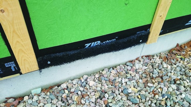 Screening at the bottom of the space keeps out pests.