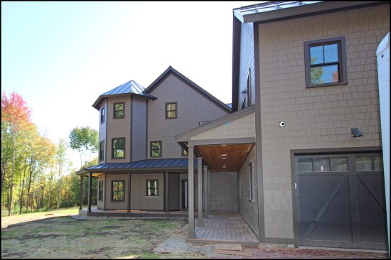 The large home, with its complex geometry, took two experienced installers two months to complete.
