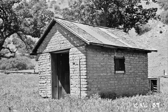 A smoke house viewed from the northeast.