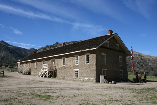 East elevation of re-constructed Barracks.