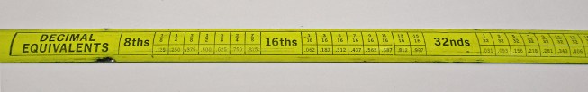 One way to convert decimals to fractions and back again is to refer to a decimal-equivalent table, which was once a common tape measure feature. Conversions can also be done with a construction calculator.