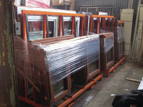 Windows and doors are packaged and ready to be shipped to the jobsite.