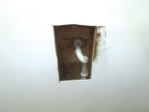 This was illustrated on a recent job where the customer had a ceiling leak. When we arrived, the plumbers had already cut a hole in the ceiling directly below the shower drain (1). Judging from the calcium buildup in the leak area (including stalactites a couple of inches long), this leak was a longstanding one.