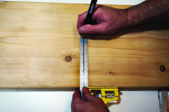 Adjust a combination square to that measurement.