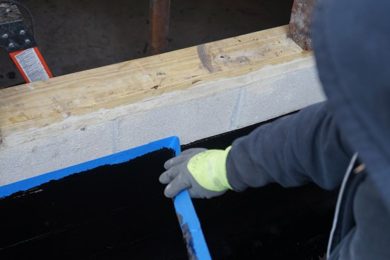 Removing the masking tape left a clean line on the block. 