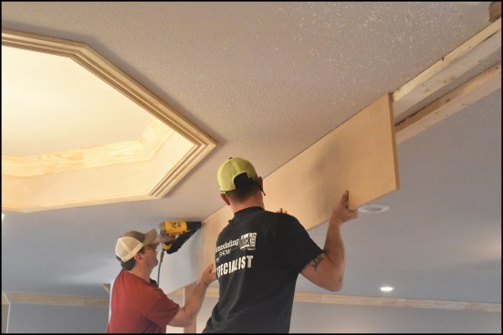 After tacking MDF sides to the cleats (above) …