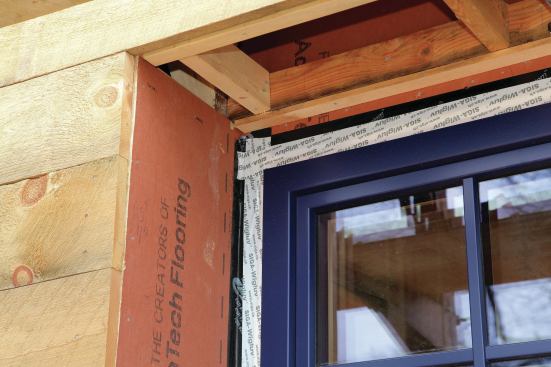 Vapor open tape seals the exterior of the window and lets any moisture out that might get through from the inside.