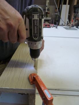 Clamp the two sides together and predrill for 8d stainless box nails.