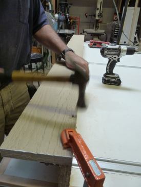 Drive the nails by hand, because dense engineered material can cause gun-driven nails to drift.