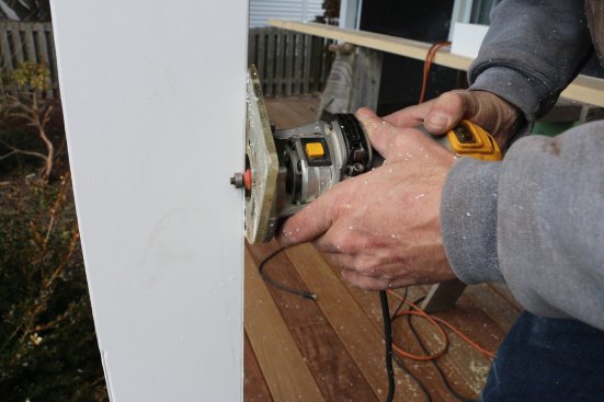 The final touch is routing the corners of the post wraps with a 1/8th-inch round over bit.