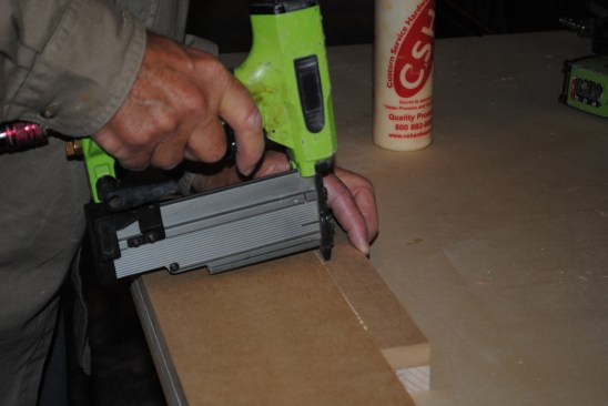A pieced-in layer of MDF adds thickness to the shelf.
