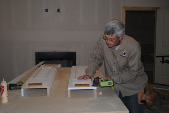 Below the block, he installs a U-shaped base.