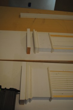 Then he adds layers of molding and a block for the “top” of the column.