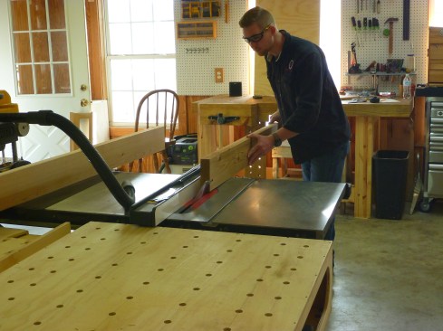 The 2x6 cedar stock for the horizontal top and bottom frames of the louvered section receives a 20° bevel, which helps prevent water from collecting on the horizontal surfaces.