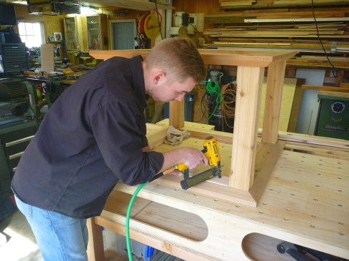 A beveled sill sits on top of the bottom frame to help shed waterfrom the horizontal surfaces.