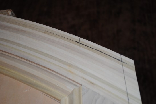 A close-up of the corner shows the corner where the layout lines intersect.