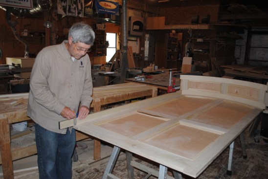 The author first marks the length of the side stiles.