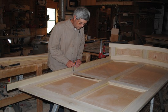 As with the top, the author marks the rail locations on one of the stiles.