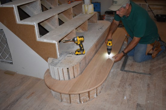 With the screw positions marked out, the author drilled straight-sided holes at each fastener location.