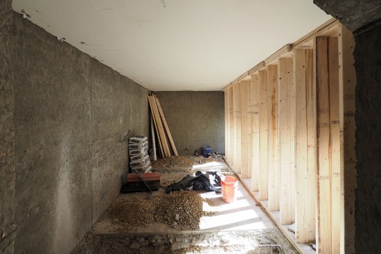 With the forms stripped, the interior space was ready to be fitted out.