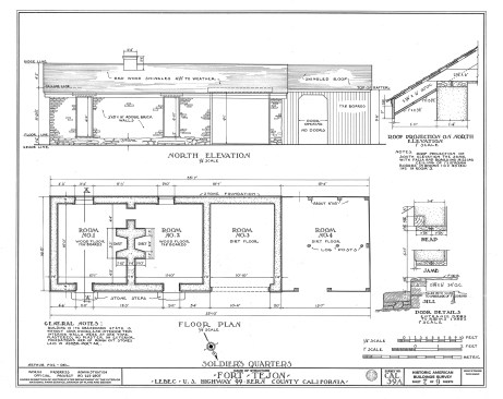 Soldiers’ Quarters (now referred to as the “Orderlies’ Quarters”). Click to enlarge.